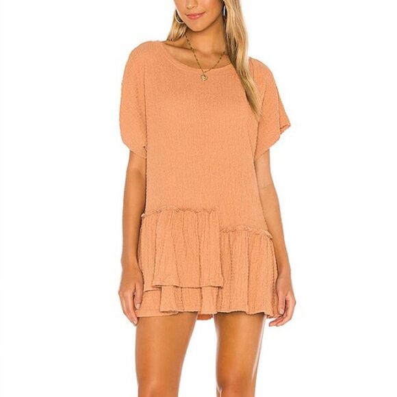 Free People Tops - Free People Beach Marni Tunic Blouse Dress in Lovely Leo Orange Tan